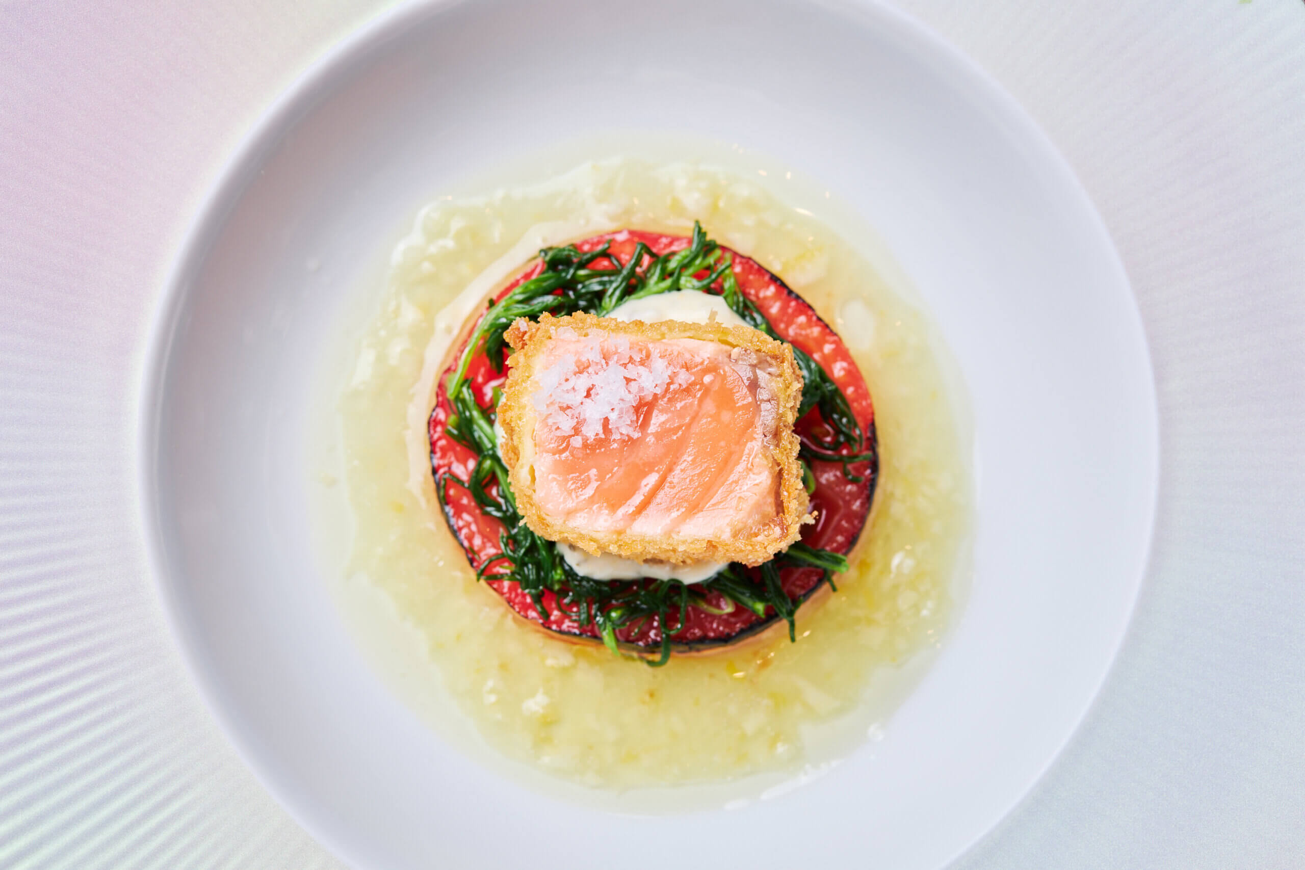  Seared Atlantic Salmon with Salted Lemon Sauce